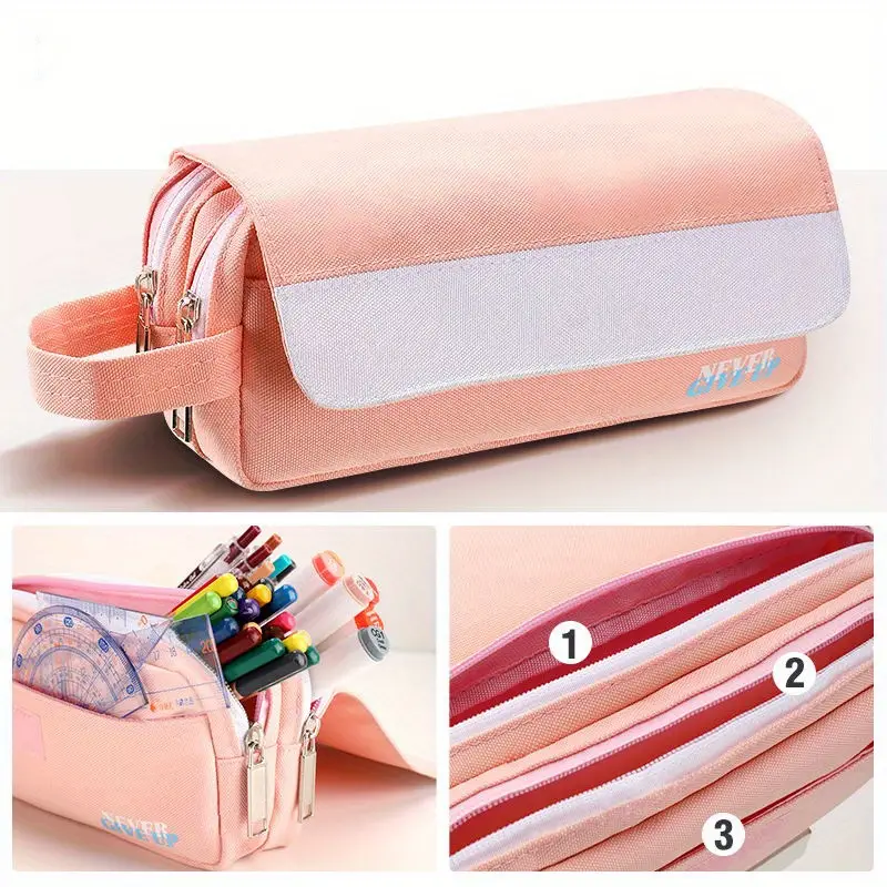 Pencil Case For School Students Girls Boys Large Capacity Adult Pen Maker Pencil  Pouch Office Organizer Simple Durable Multifunctional Pencil Bag - Temu  United Arab Emirates