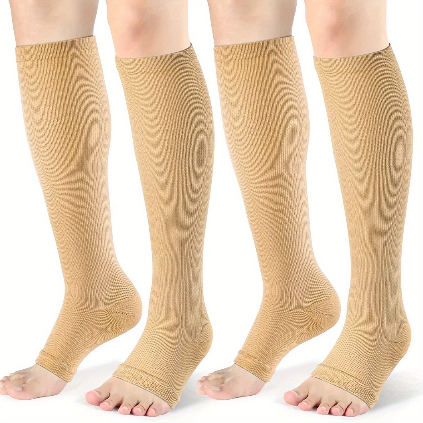 Open Toe Class 3 Pressure Stockings Over the Knee Unisex 34