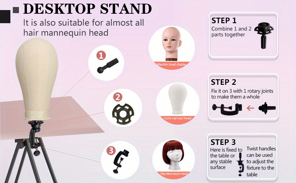  Neverland Beauty & Health Wig Stand Tripod with Head,23 Inch  Canvas Wig Head,Wig Head Stand with Mannequin Head for Wigs,Manikin Head  Set for Wigs Making Display : Beauty & Personal Care