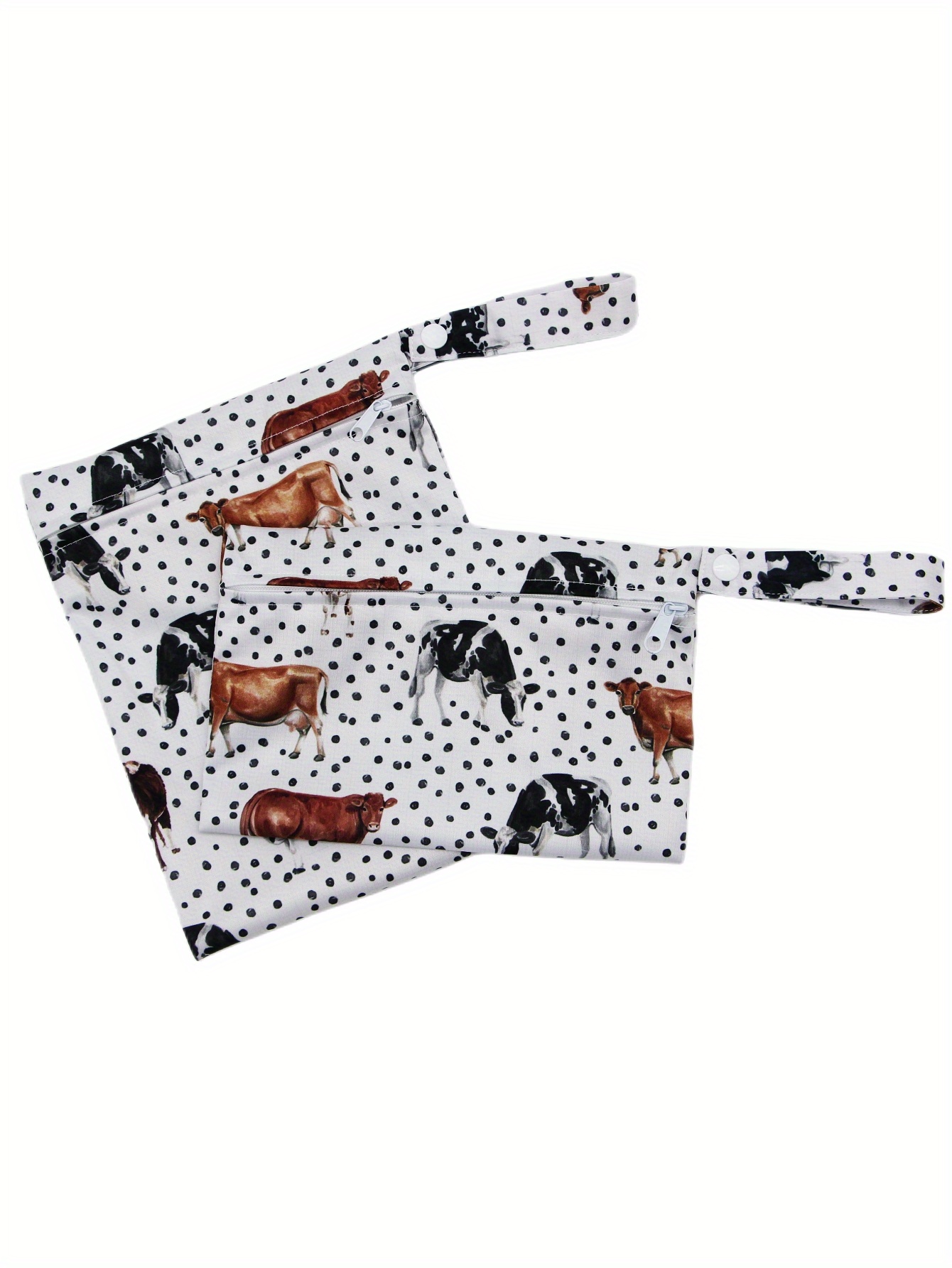 2 pcs cows prints small waterproof wet bag set details 1