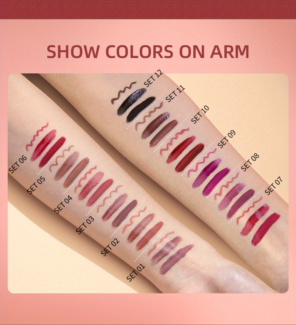 Lip Liner Lipstick Lip Gloss Trio Set Matte Liquid Lipstick Temu