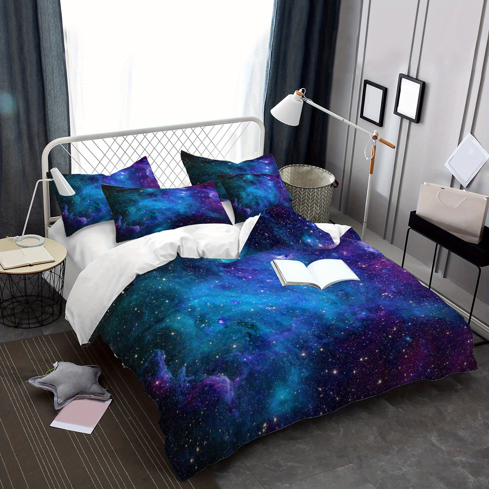 TEMU Bedding Featuring A Starry Sky And Design, Made Of Washable Microfiber For A Soft And Comfortable Feel, Available Or Three-piece Sets
