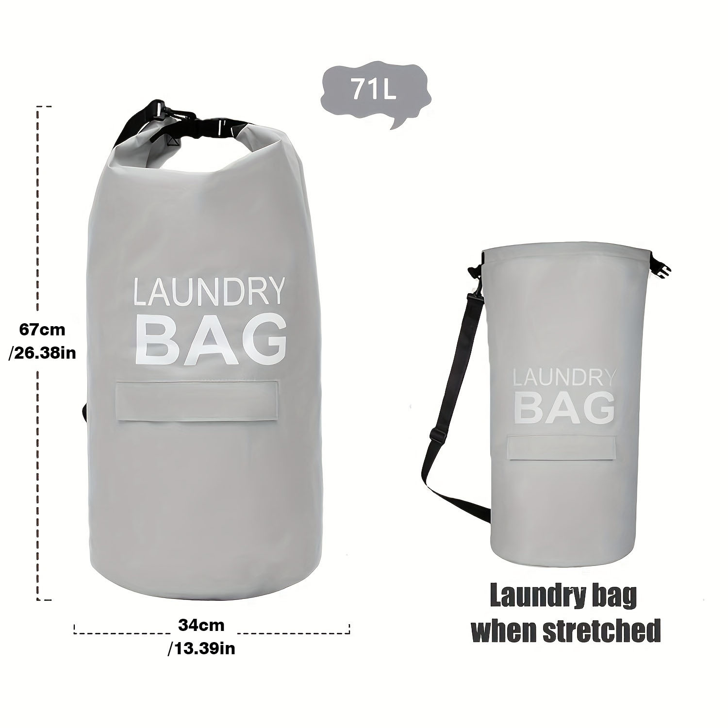 Collapsible Laundry Bag Adjustable Shoulder Straps Capacity Temu