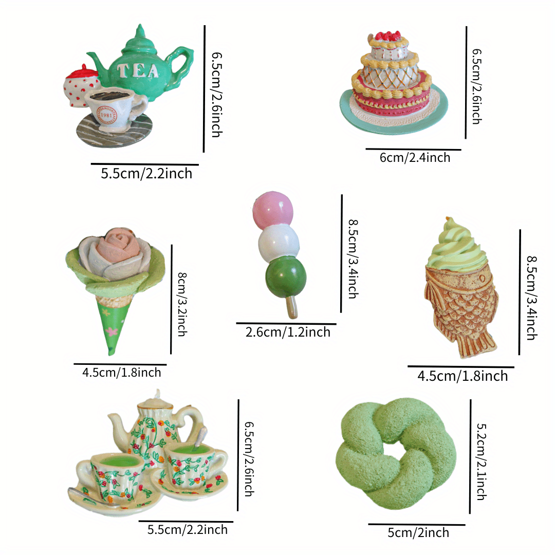 1pc Imitation Afternoon Tea Resin Series Refrigerator Magnet Home