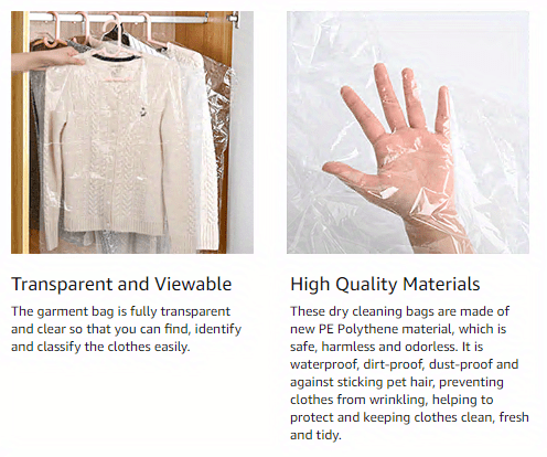 Plastic Garment Bag Dry Cleaner Bags Clear Plastic Bag Dry - Temu Canada