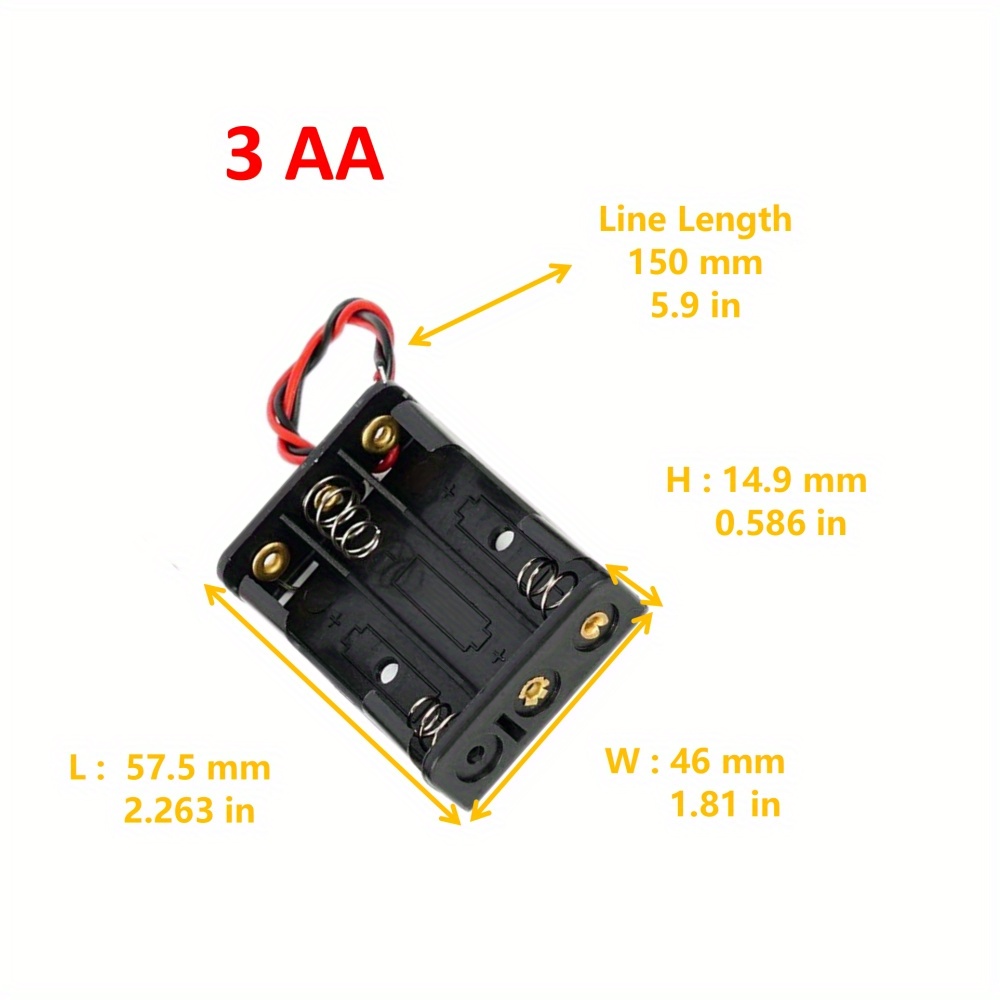 Portapilas 3 x AA con interruptor y protección - Tienda online