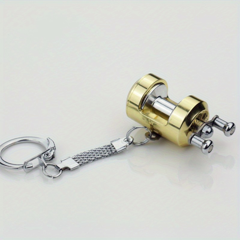 1 Pc New Rockable Metal Cnc Miling Fishing Reel Keychain For Men Crafts  Bait Casting Fishing Reel Pendant Holiday Gift Car Key Ring For Men, Check  Out Today's Deals Now