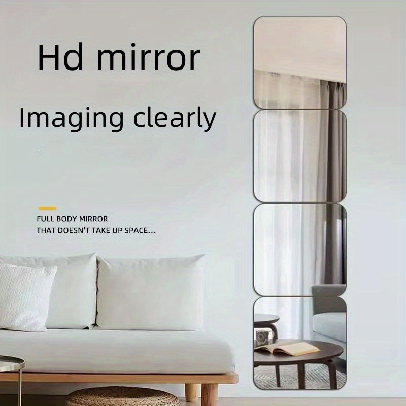 Fogli di specchio flessibili, adesivi da parete a specchio