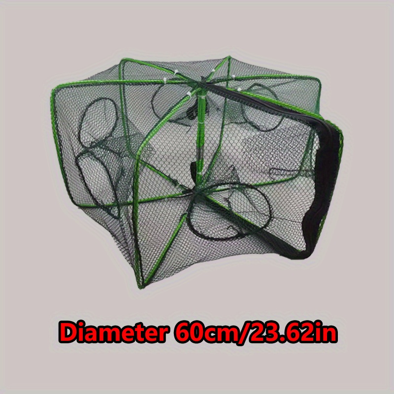 6/12 Holes Retractable Foldable Fishing Net Fishing Trap For Fish Shrimp  Crab Crayfish Crawdad(6 Holes)