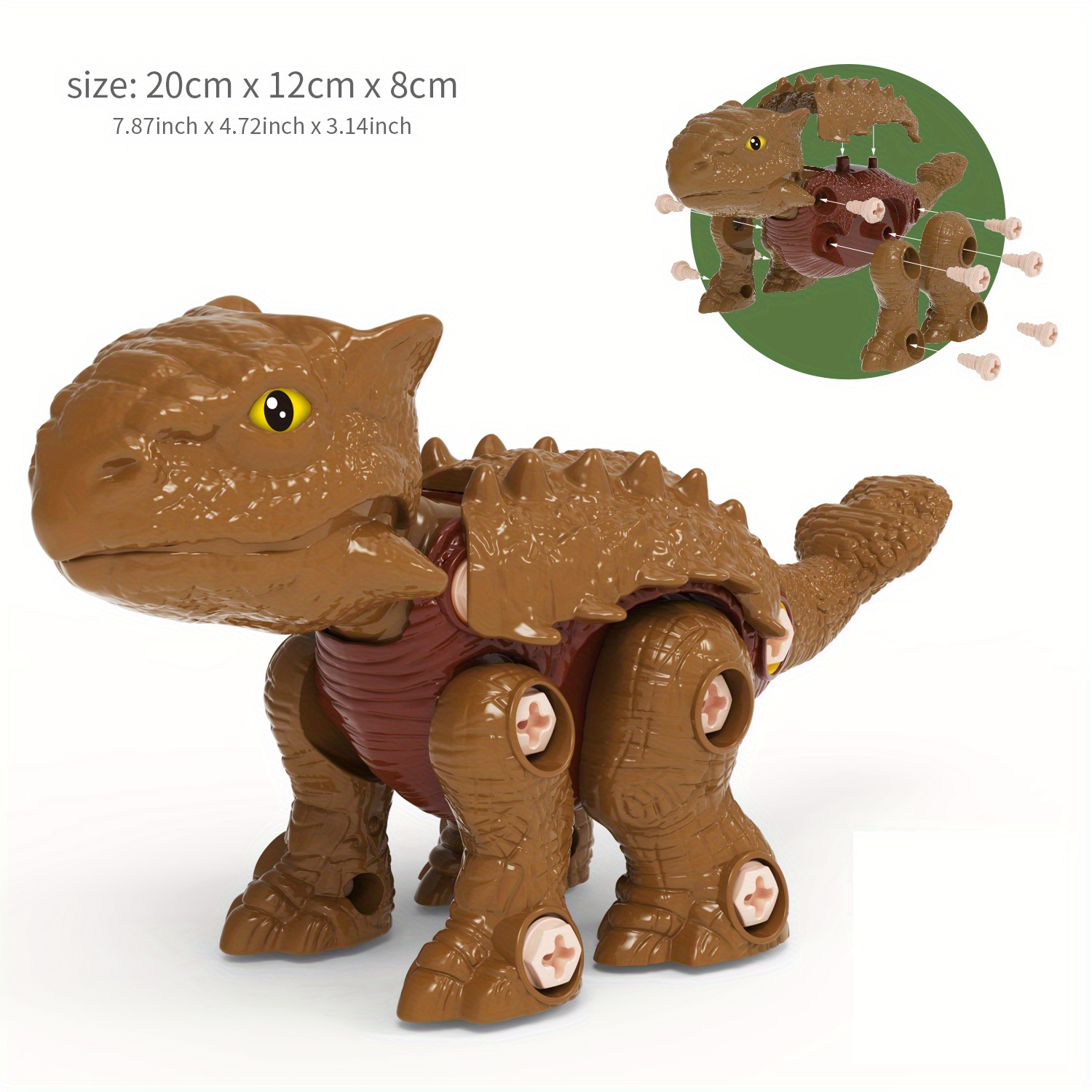  Cream Kids Juguetes de dinosaurio de montaje y desmontaje, 70  dinosaurios desmontados, tres tipos de juguetes de dinosaurios, dinosaurios  de bloque de construcción, juguetes de dinosaurio para niños mayores de 3