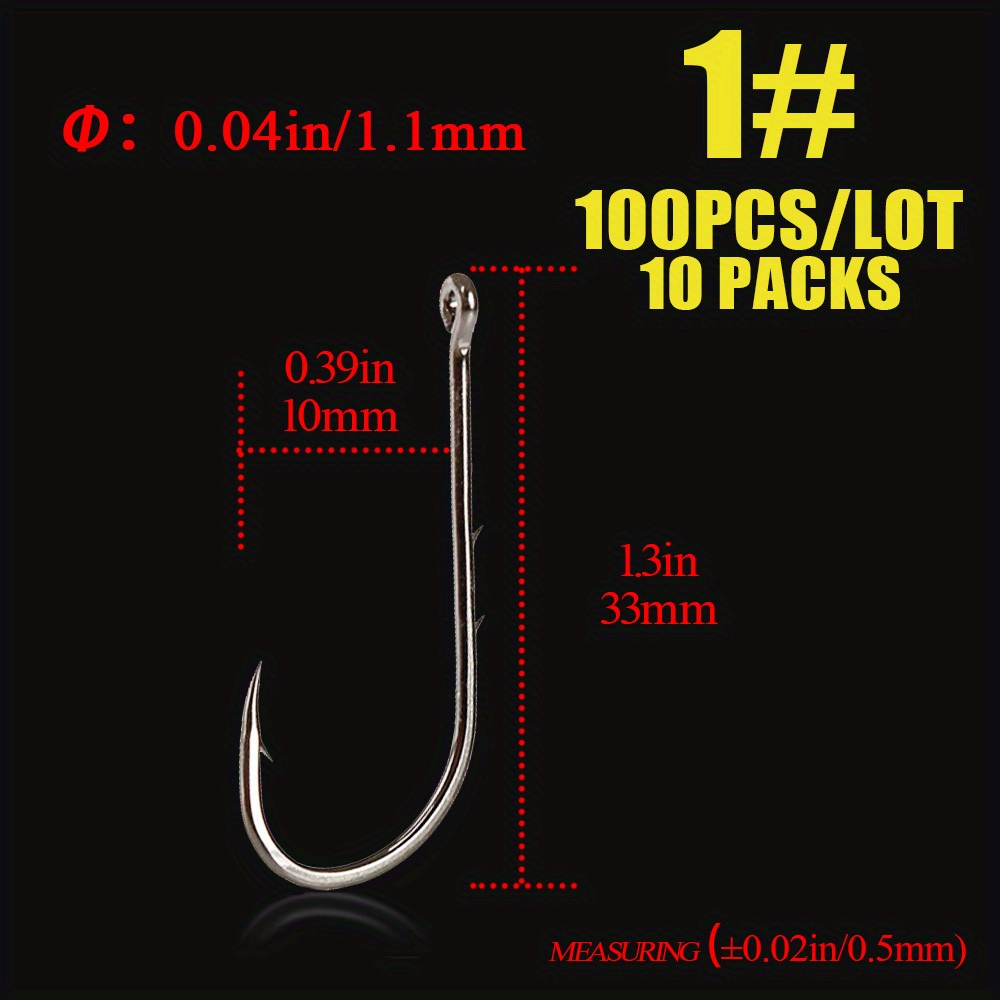 50116 Black Color Fishing Hook 14# 1/0# Fish Hook Baitholder - Temu