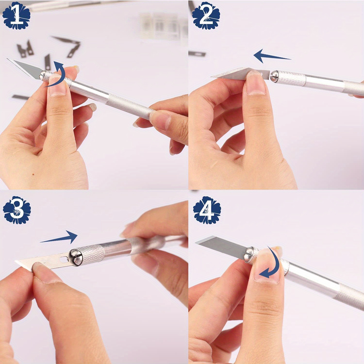 Craft Cutting Stencil Knife Set And A4 Cutting Mat Set Art Craft Blade Cutting Exacto Knifes