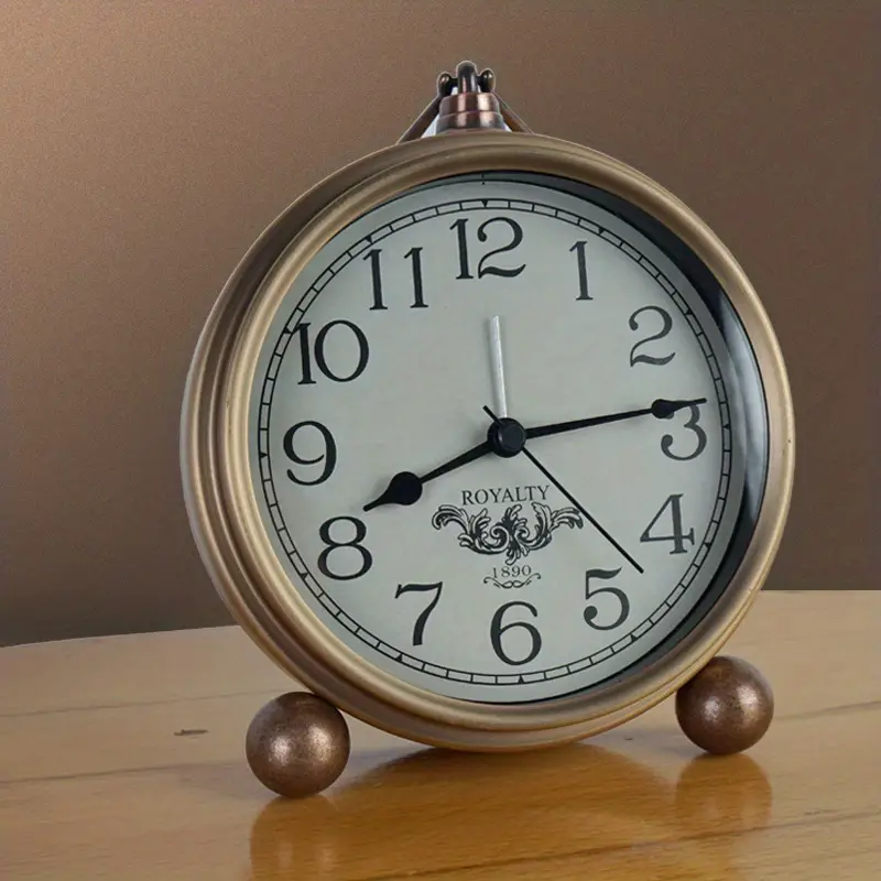 Reloj Despertador Analógico Estilo Vintage Color Cobre