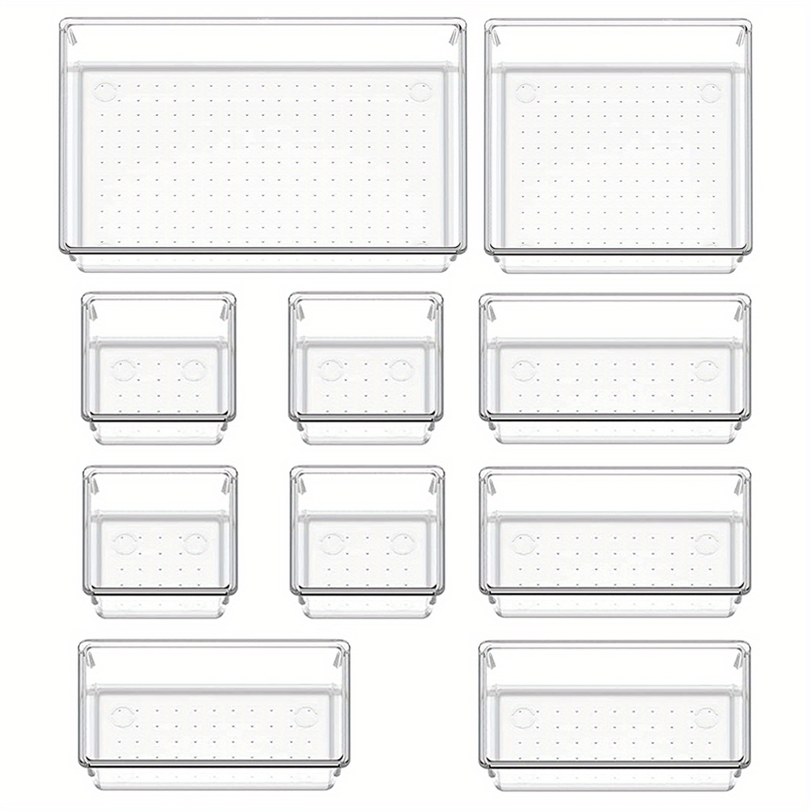 Clear Plastic Desk And Bathroom Drawer Organizer Divider - Temu