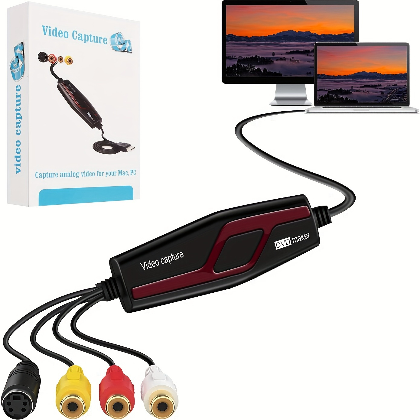 Vhs Digital Converter Video Capture Card Usb 2.0 Audio Video - Temu