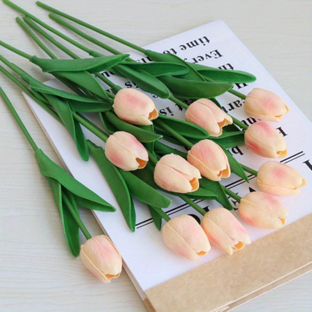 FiveSeasonStuff - Flores artificiales de tulipanes, se sientes reales al  tacto, ideales como ramo de boda, decoración del hogar, fiesta, arreglos