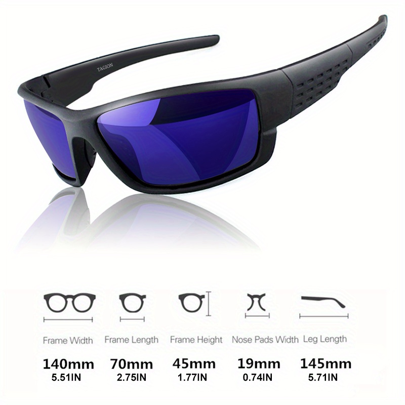 New Sports Polarized with Frosted Black Frame for Men and Women, Brand Designers Glasses, Driving Fishing Cycling UV 400 Protection Glasses,Temu