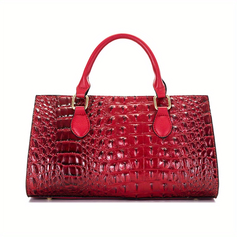 Fashionable Crocodile-embossed Women's Handbag