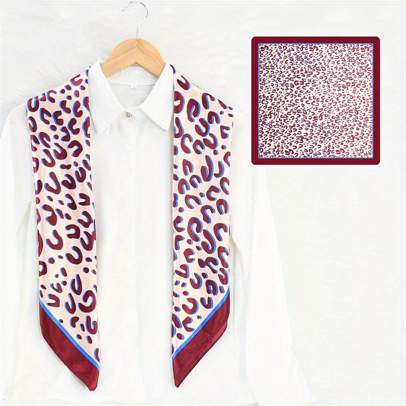 Leopard Print Shawl Bandana Silk Scarf Head Wrap
