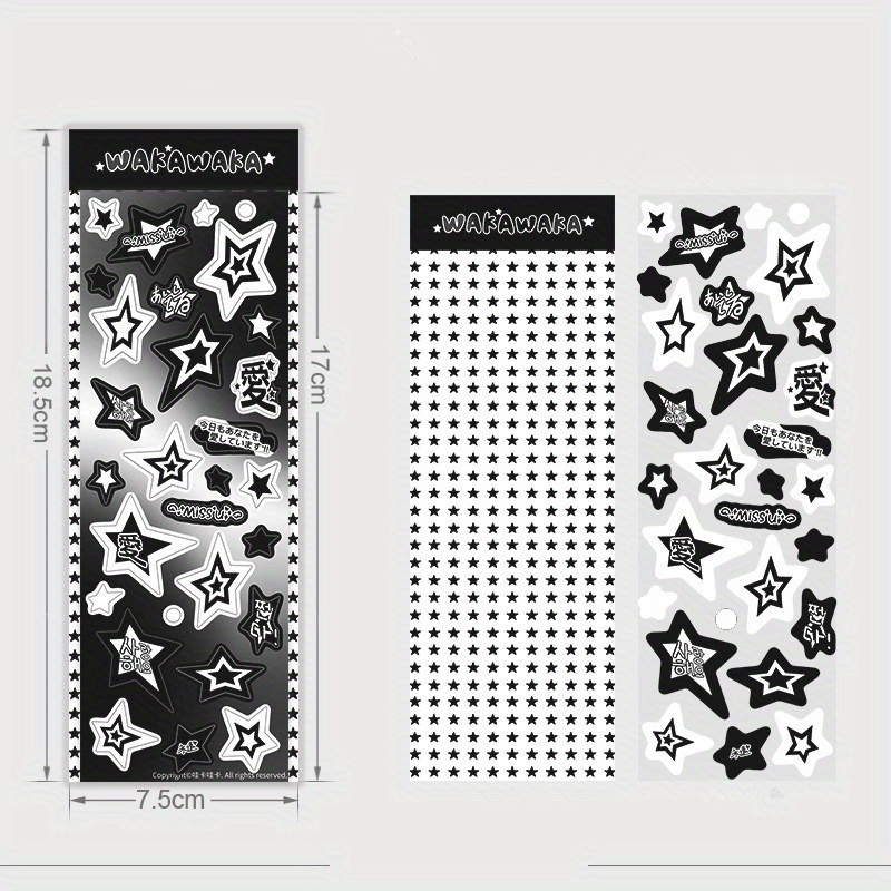 Y2k Ins Style Millennium Style Glitter Stars Stickers Hot - Temu