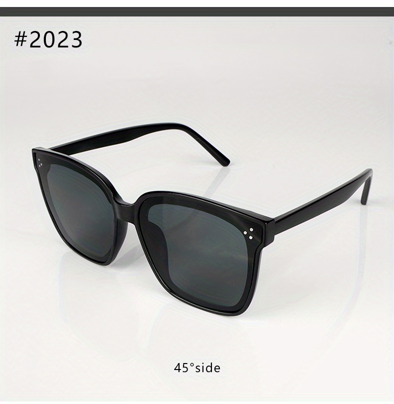 Women's Black Square Frame Slimline Sunglasses