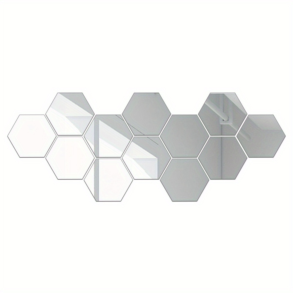 Hexagonal Mirror Wall Stickers Three dimensional Acrylic - Temu
