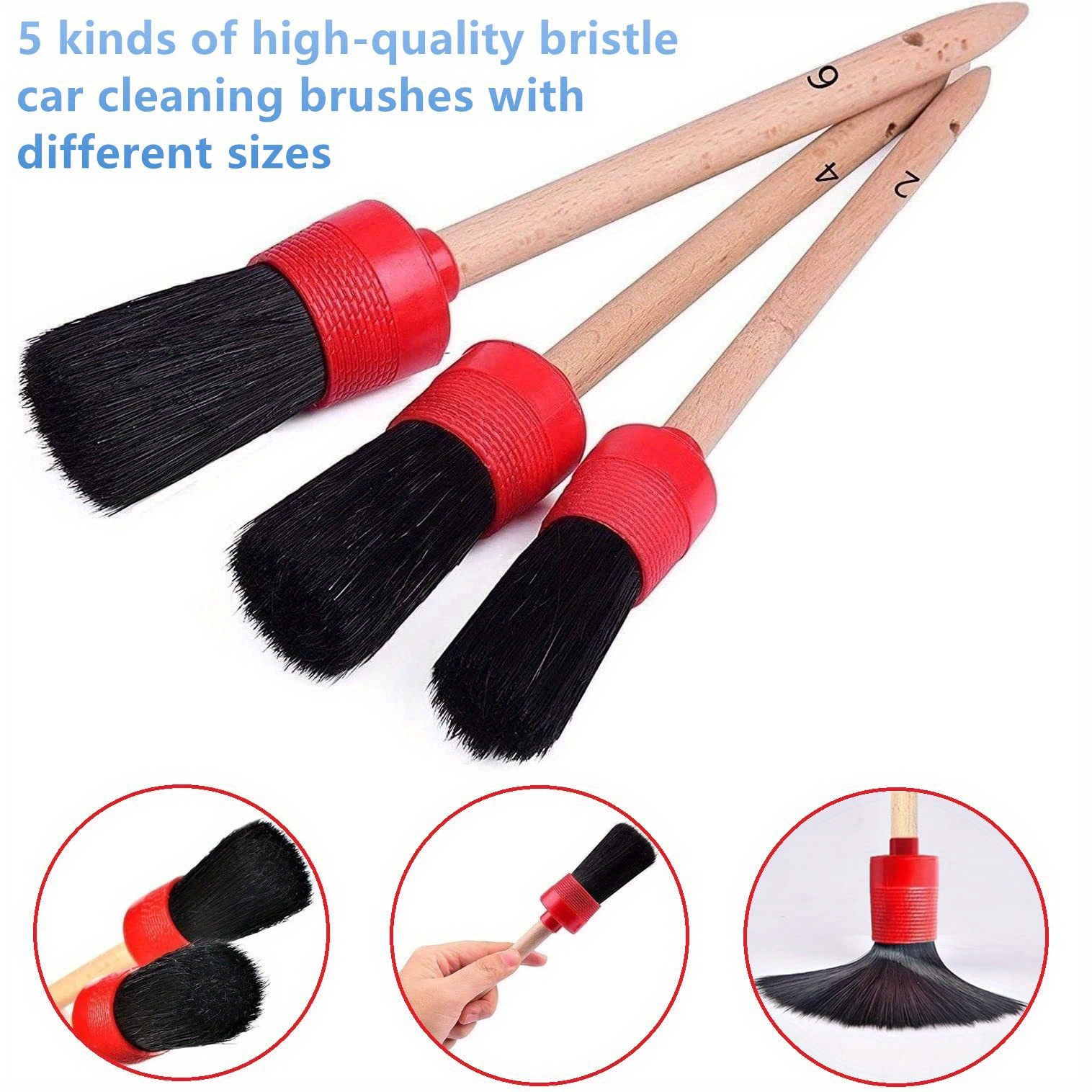 Car cleaning brushes, car detailing brushes Detail brush set of 5
