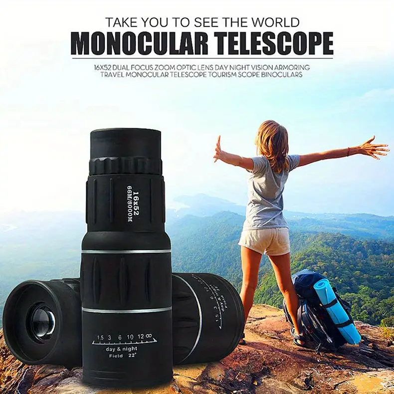 16x52 hd monocular telescope high power prism compact monoculars for adults kids hd monocular scope for bird watching hunting hiking concert travelling details 0