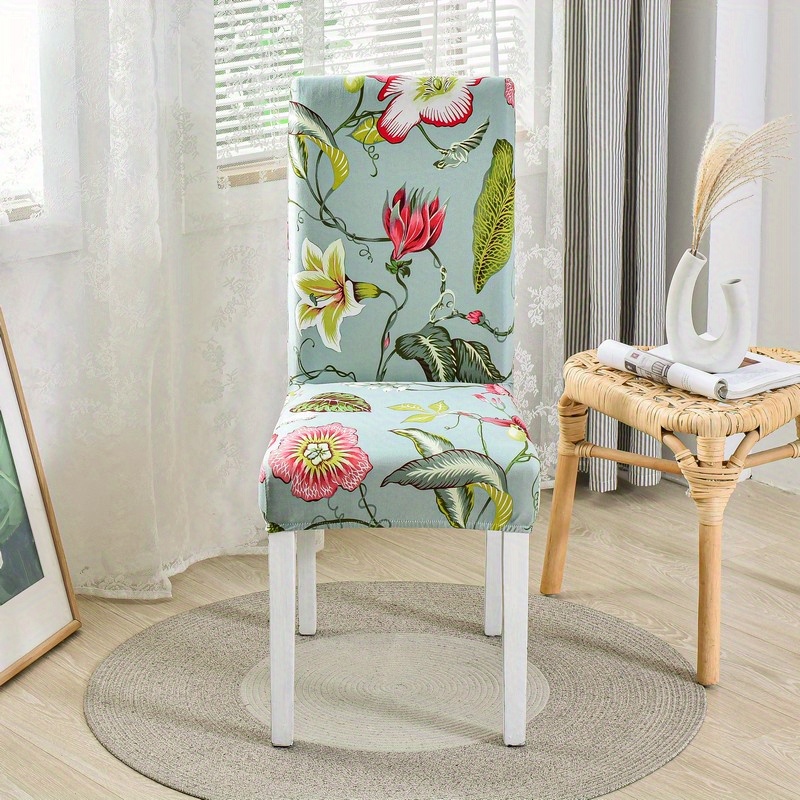 Housse de chaise,Housse de chaises de salle à manger élastique à impression  florale, couvre-chaise antidérapant - D Style-4Pcs - Cdiscount Maison