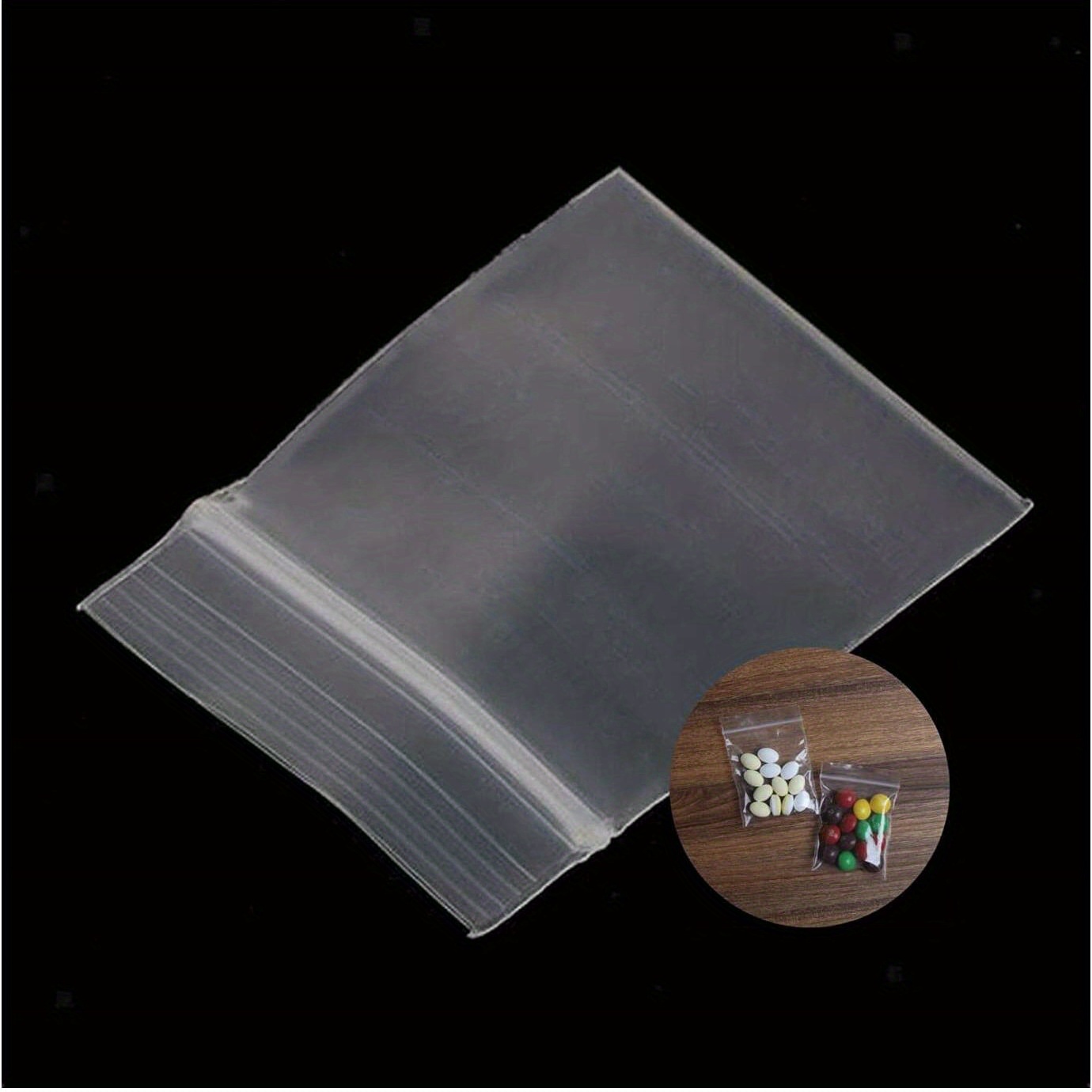 100 Pcs Thick Clear Ziplock Plastic Poly Bags Durable Reclosable
