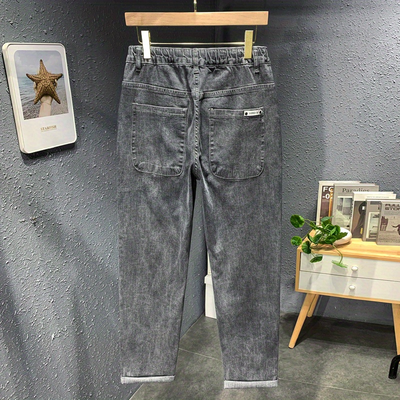 Men's Plus Size Drawstring Elastic Waist Elastic Denim Pants