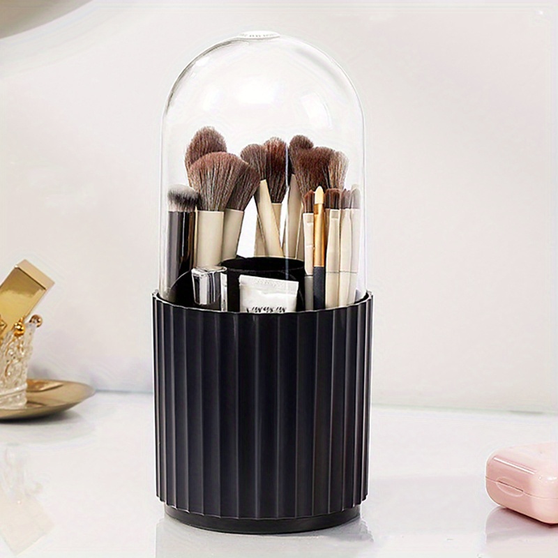 Minimalist Brush Storage Box with Lid Dustproof Beauty Egg Lipstick  Portable Desktop Transparent Storage Bucket 