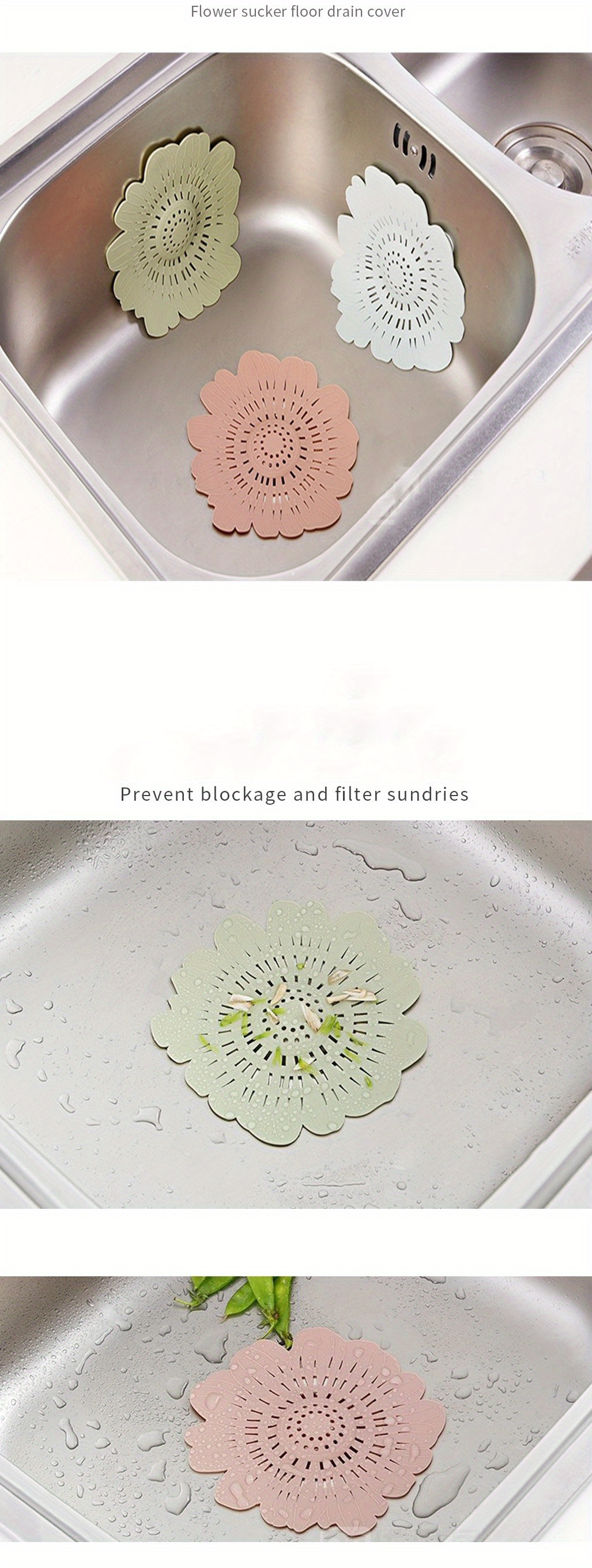 Easy-to-install And Clean Silicone Sink And Shower Drain Filter - Prevents  Clogging And Leaks - Temu