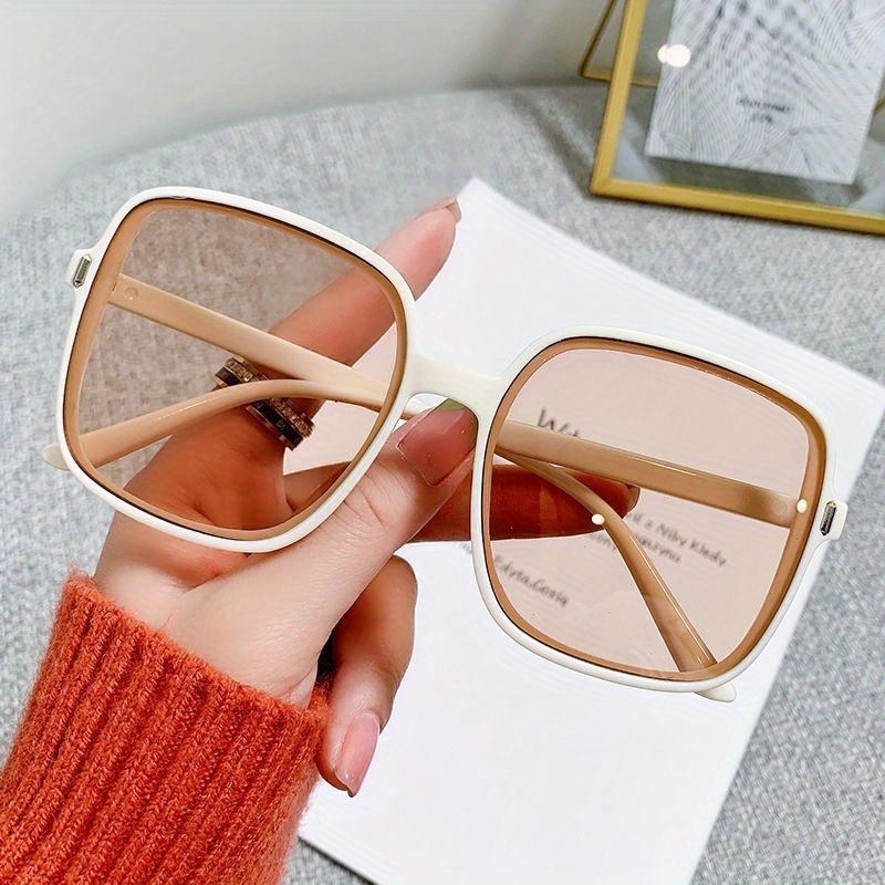 Cheap Square Thick Frame Sunglasses Women Big Size Eyewear Lunette Femme  Luxury Brand Sun Glasses Hollow Out Vintage Shades