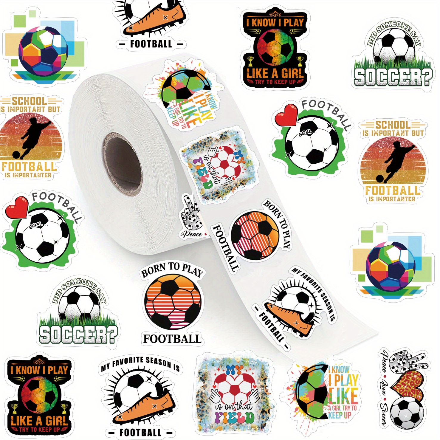 Football Stickers for Scrapbooking Football Stickers for Water Bottles  Vinyl Football Stickers for Kids(50 Pcs)