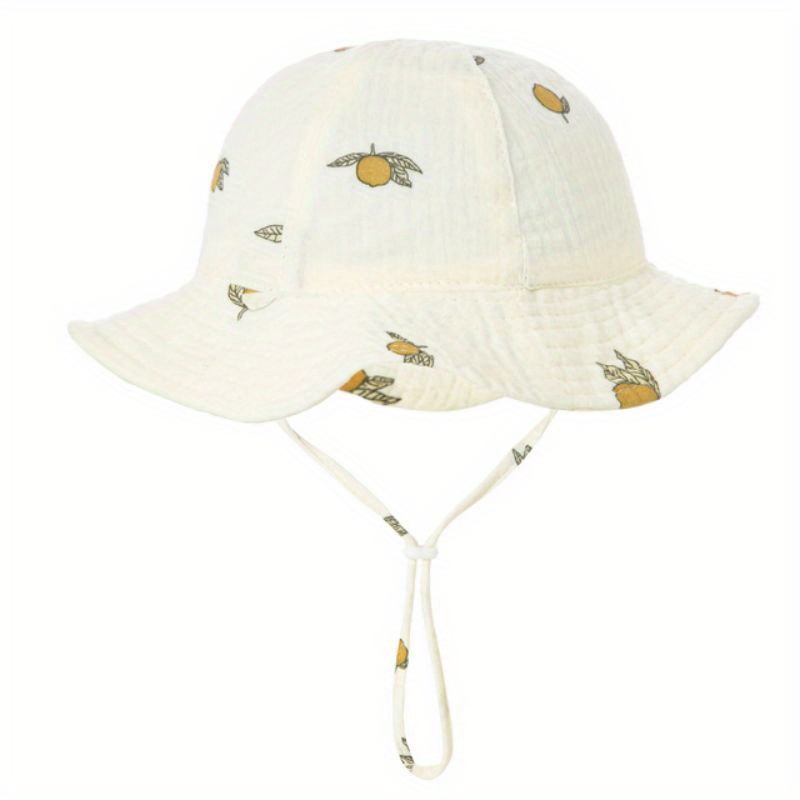 Baby Cotton Bucket Hat Toddlers Sunscreen Outdoor Print - Temu