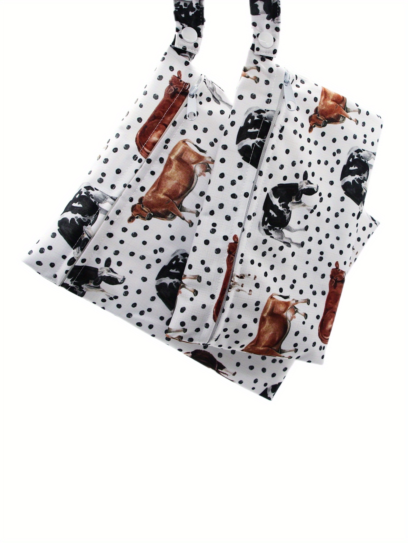 2 pcs cows prints small waterproof wet bag set details 2