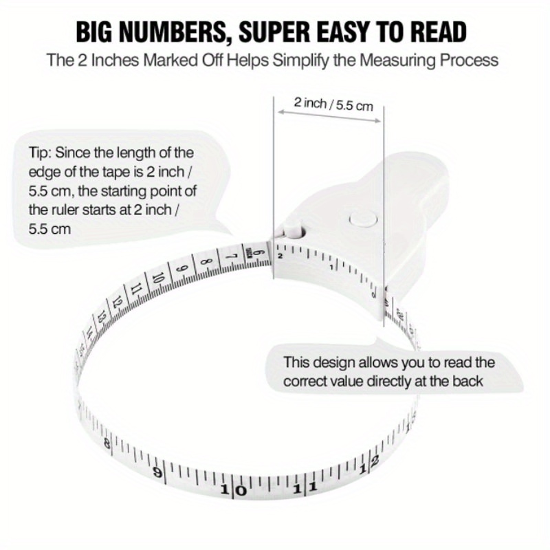 Yuarrent Cinta métrica de 150cm, medidor de cuerpo en pulgadas