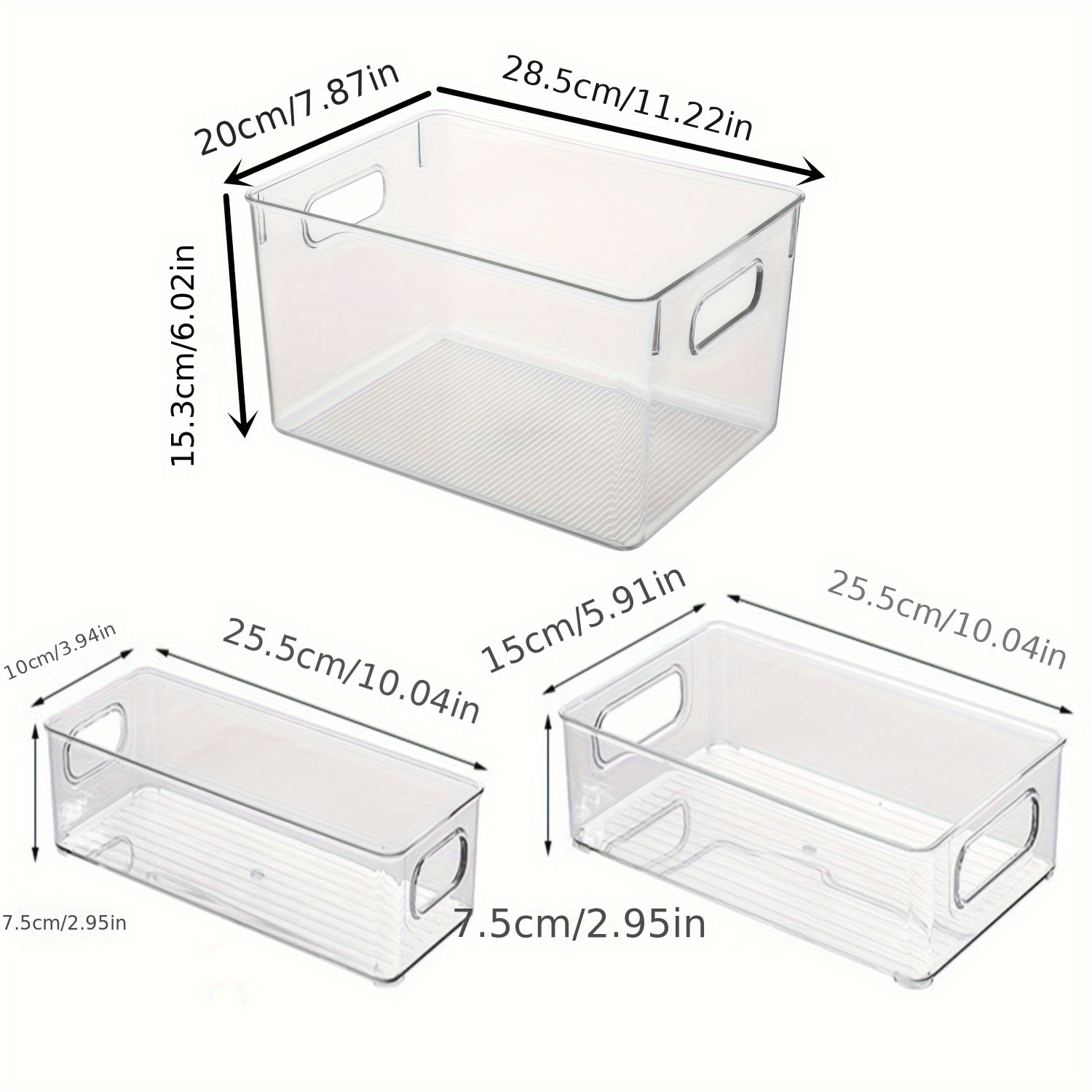 Large Plastic Storage Bins - for Kitchen Organization, Pantry