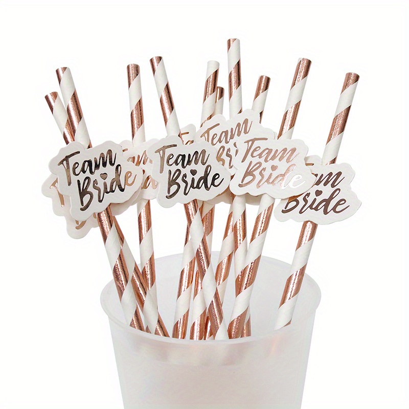 Bride Cup Team Bride To Be Satin Straw Wedding - Temu