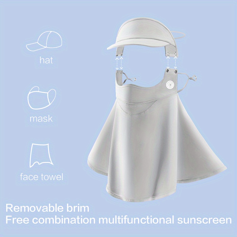 Upf 50+ Visor Hat With Windproof Breathable Face Mask For - Temu