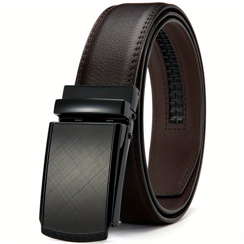 Leather Ratchet Belt for Men Adjustable Dress Belt with Click Sliding  Buckle 115cm : : Clothing, Shoes & Accessories
