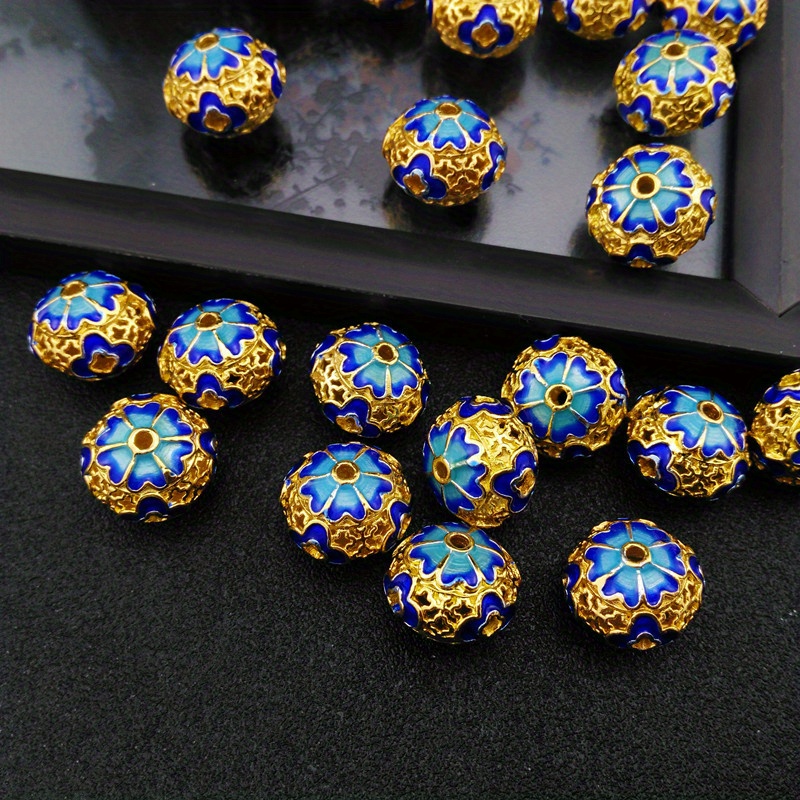 5 Styles Exquisite Golden And Blue Cloisonne Pattern Coppery Rondelle Spacer  Beads Loose Beads Charms For Diy Crafting Necklace Bracelet Anklet Jewelry  Accessory Making Supplies Decor Ornament - Temu Spain