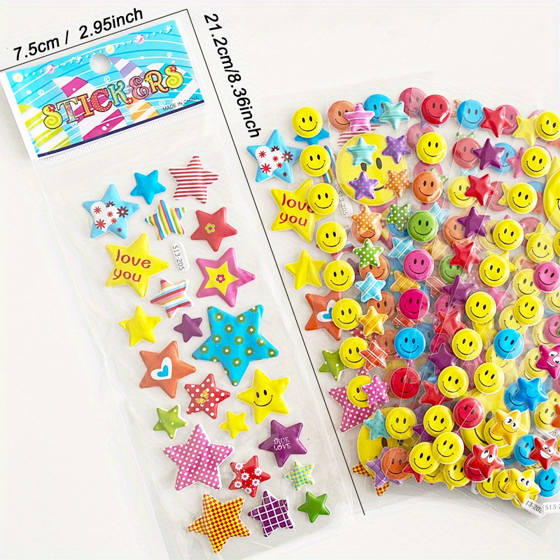 3d Five-pointed Star Face Sticker, For Kids Children Stickers, Boys Girls  Teachers Reward Craft Self Adhesive Sticker Scrapbook Gift Toys - Temu  Republic of Korea