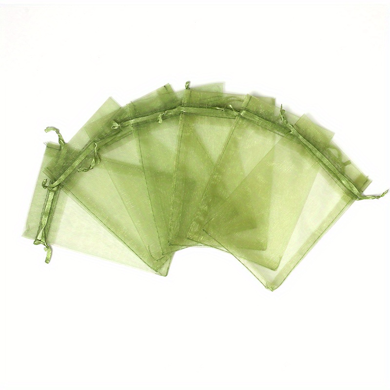 Olive Green Organza Drawstring Bags Candy Mesh Gift Bags - Temu