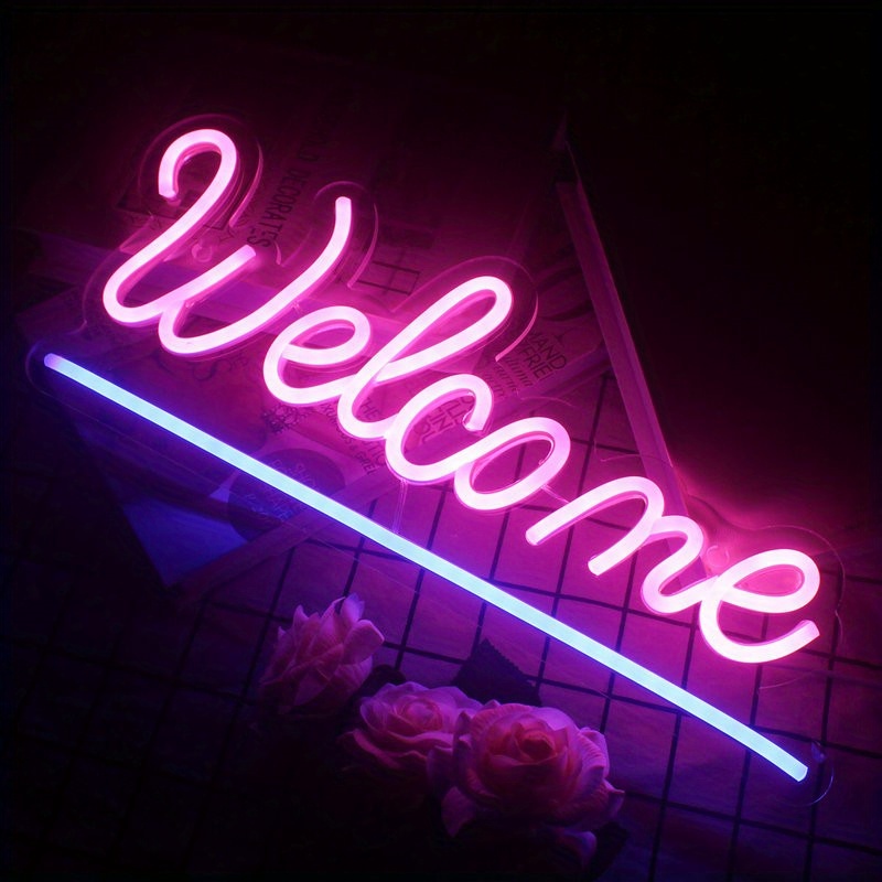 Brighten Home Business Usb powered Led Welcome Neon Sign! - Temu