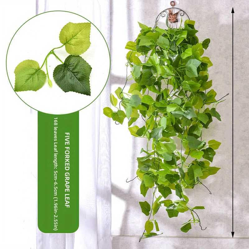 2 plantas falsas para decoración de plantas artificiales de 3.1 pies,  plantas colgantes artificiales de hiedra falsa, vid de vid de imitación  para el