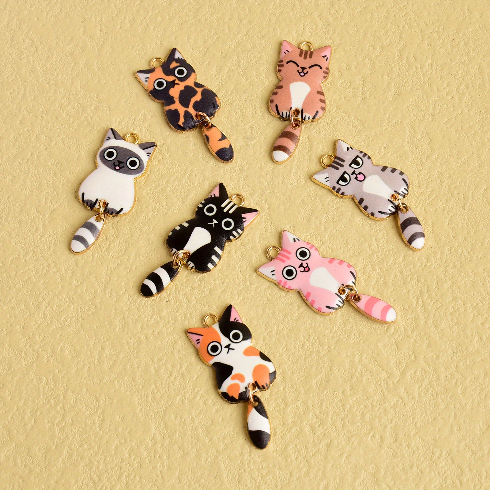  DTTVY 10pcs/Pack Kawaii Cat Charms Pendants for