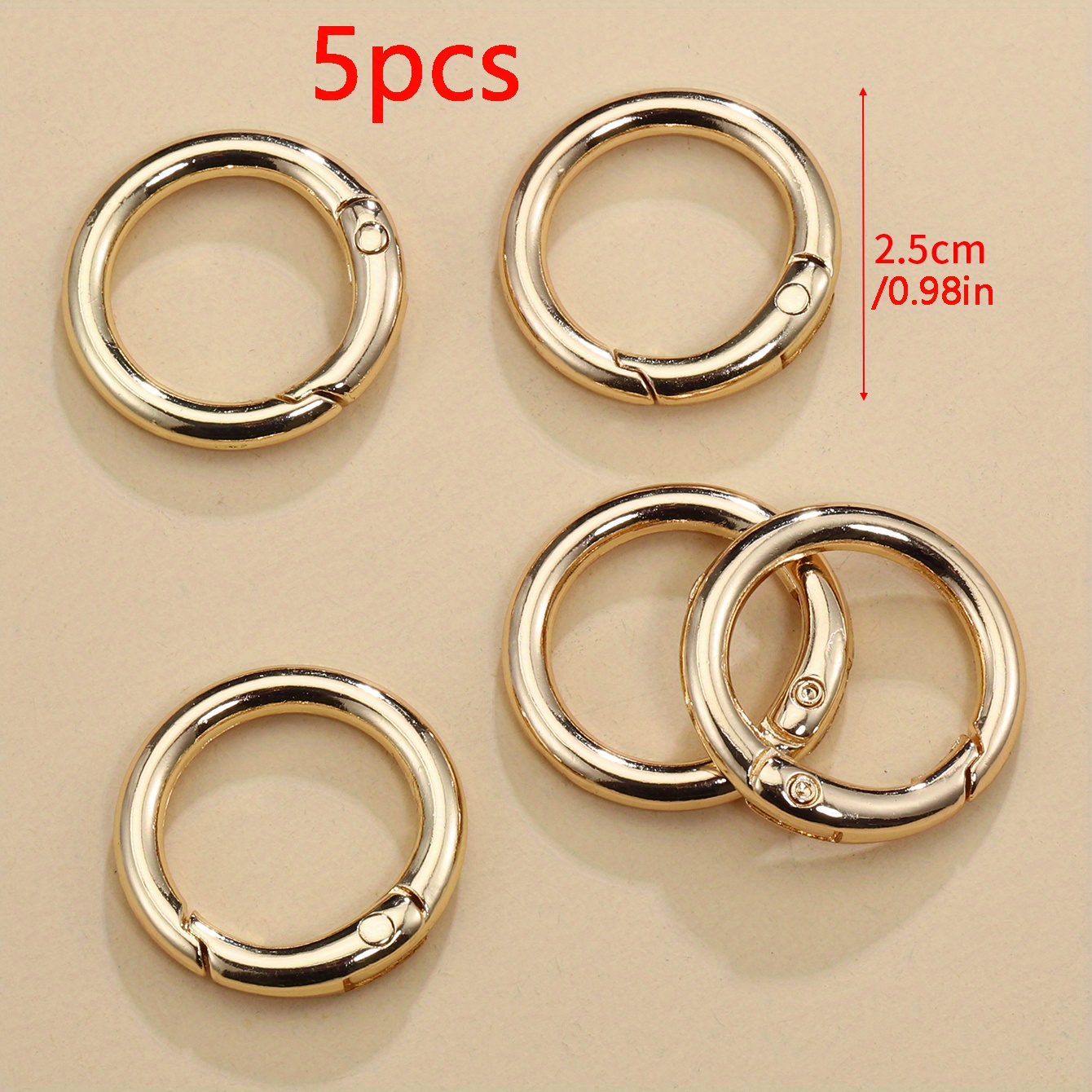 5pcs Metal O Clasps For Openable Round Carabiner Keychain Bag Clips Hook Dog Chain Buckles Connector