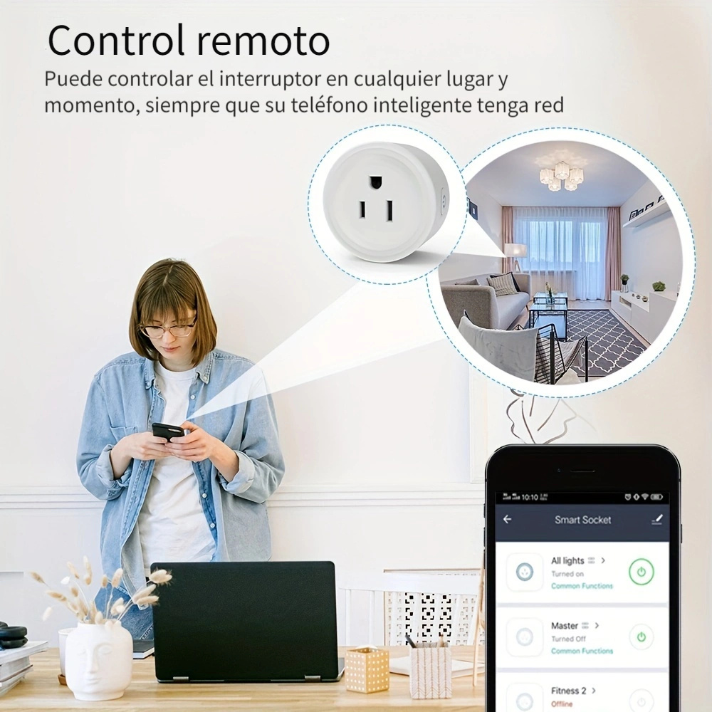 Enchufe y Medidor de Consumo Wifi Bluetooth Vhome M1 10A Compatible Con  Alexa y Google Home